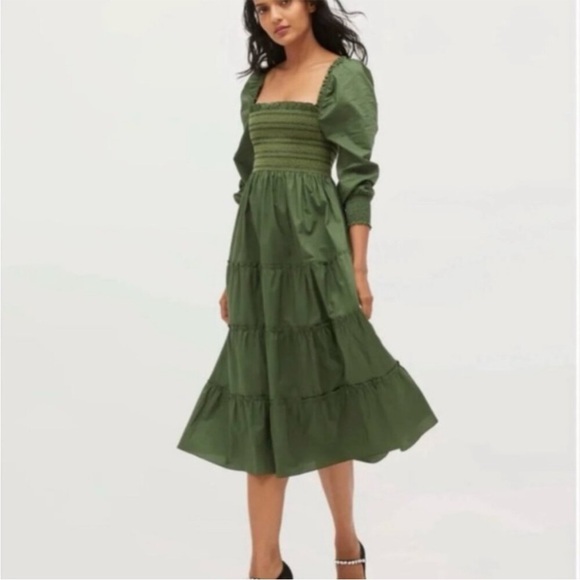 Hill House Green Long Sleeve Dress - Picture 1 of 4